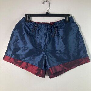 Womens NY Khakis Nylon Shorts Adjustable Waist Pockets Blue Red 8 Polyester Nylo